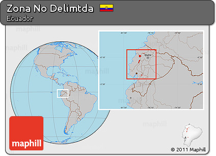 Gray Location Map of Zona No Delimtda, within the entire country