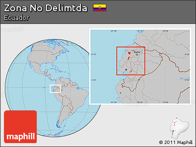 Gray Location Map of Zona No Delimtda, within the entire country