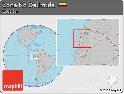 Gray Location Map of Zona No Delimtda, within the entire country