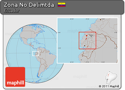 Gray Location Map of Zona No Delimtda