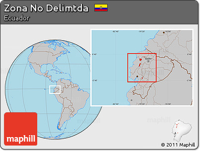 Gray Location Map of Zona No Delimtda