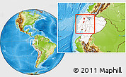 Physical Location Map of Zona No Delimtda, highlighted country, within the entire country