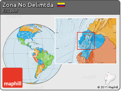 Political Location Map of Zona No Delimtda