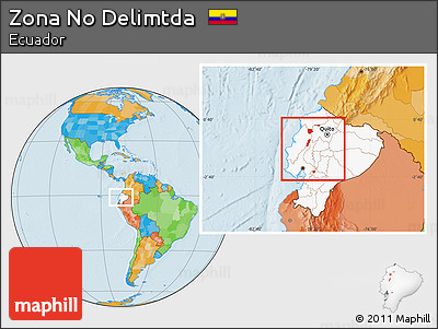 Political Location Map of Zona No Delimtda, highlighted country