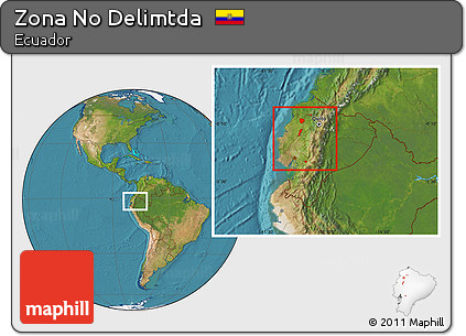 Satellite Location Map of Zona No Delimtda, within the entire country