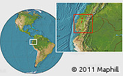 Satellite Location Map of Zona No Delimtda, within the entire country