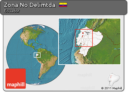 Satellite Location Map of Zona No Delimtda, highlighted country, within the entire country