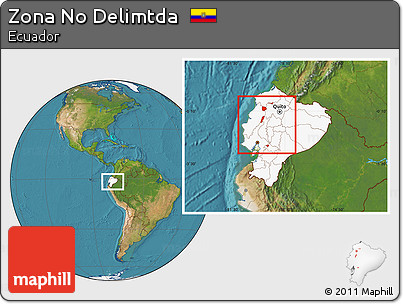 Satellite Location Map of Zona No Delimtda, highlighted country, within the entire country