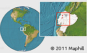 Satellite Location Map of Zona No Delimtda, highlighted country