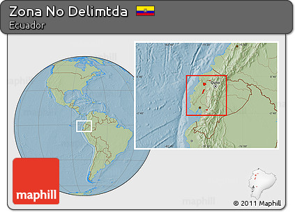 Savanna Style Location Map of Zona No Delimtda, hill shading
