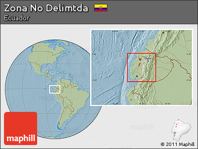 Savanna Style Location Map of Zona No Delimtda, hill shading