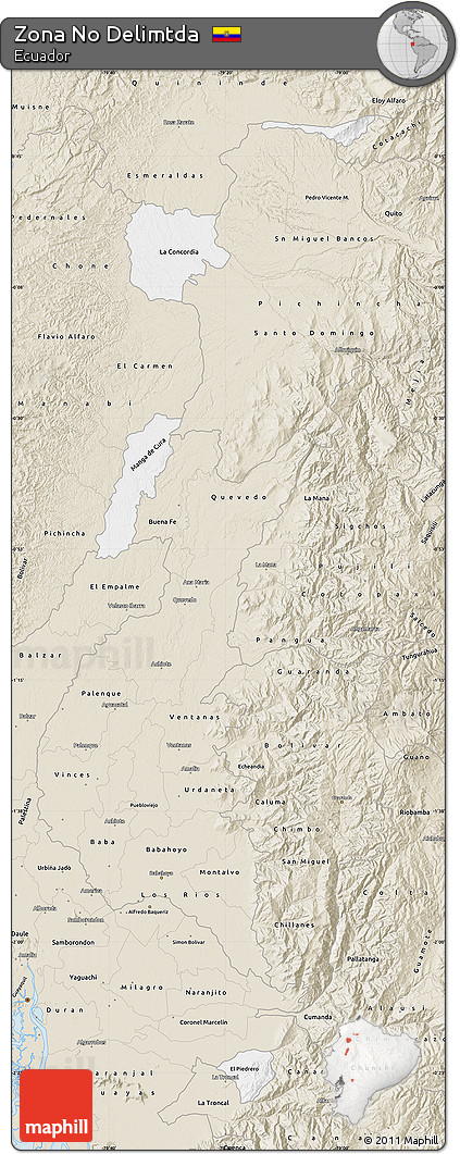 Classic Style Map of Zona No Delimtda