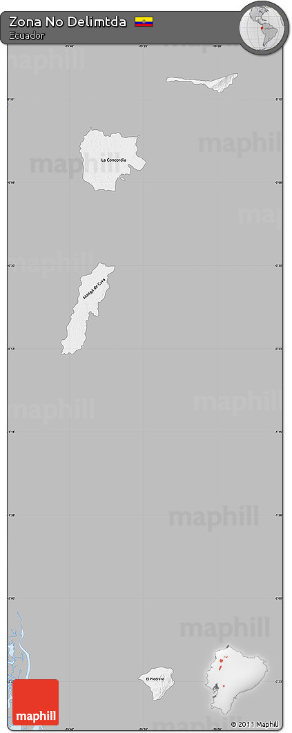 Gray Map of Zona No Delimtda, single color outside