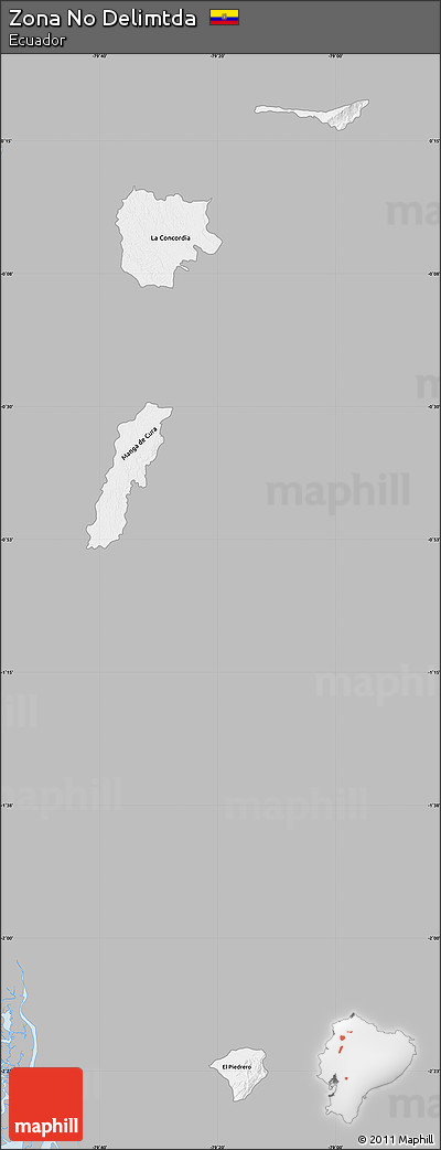 Gray Map of Zona No Delimtda, single color outside