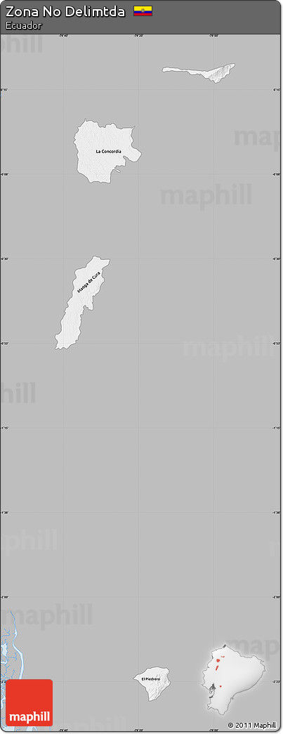 Gray Map of Zona No Delimtda, single color outside