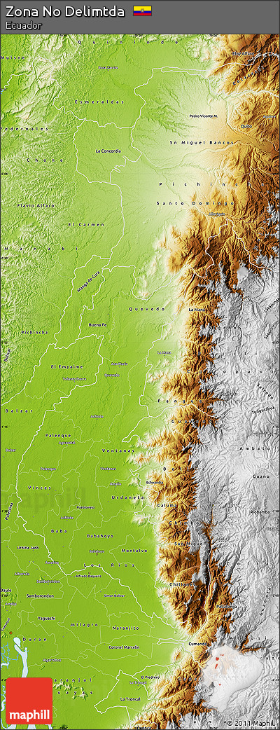 Physical Map of Zona No Delimtda