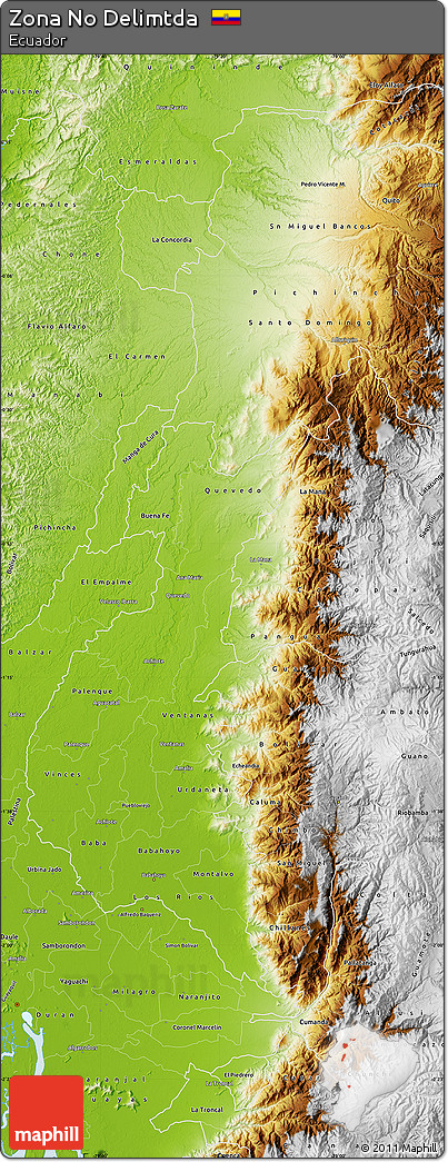 Physical Map of Zona No Delimtda