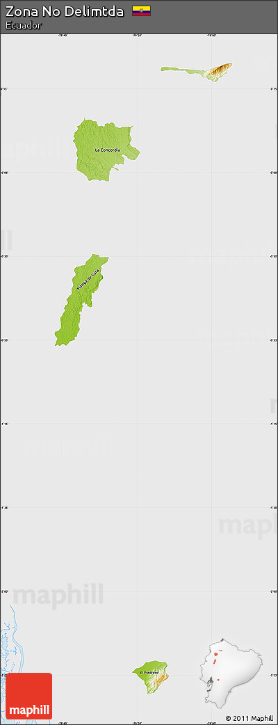 Physical Map of Zona No Delimtda, single color outside