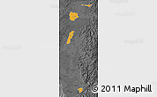 Political Map of Zona No Delimtda, darken, desaturated