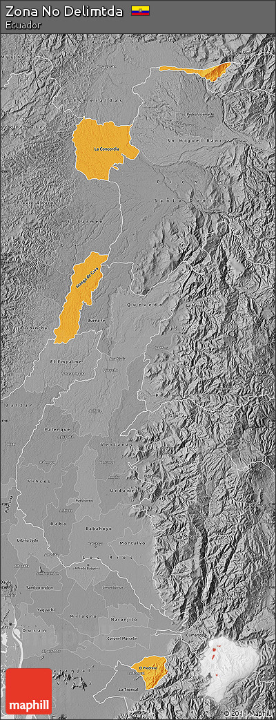 Political Map of Zona No Delimtda, desaturated
