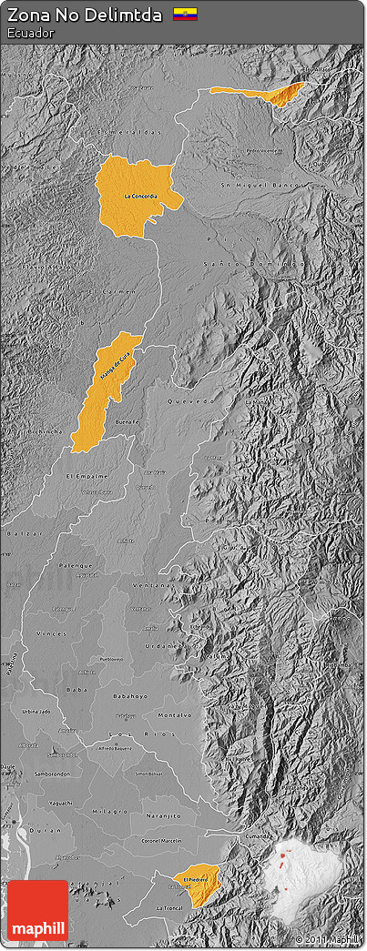 Political Map of Zona No Delimtda, desaturated