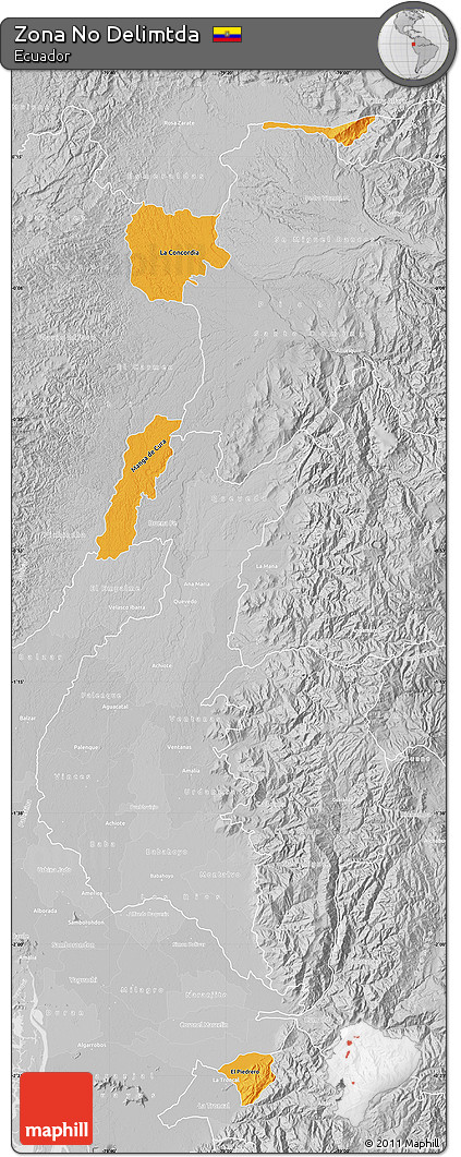 Political Map of Zona No Delimtda, lighten, desaturated