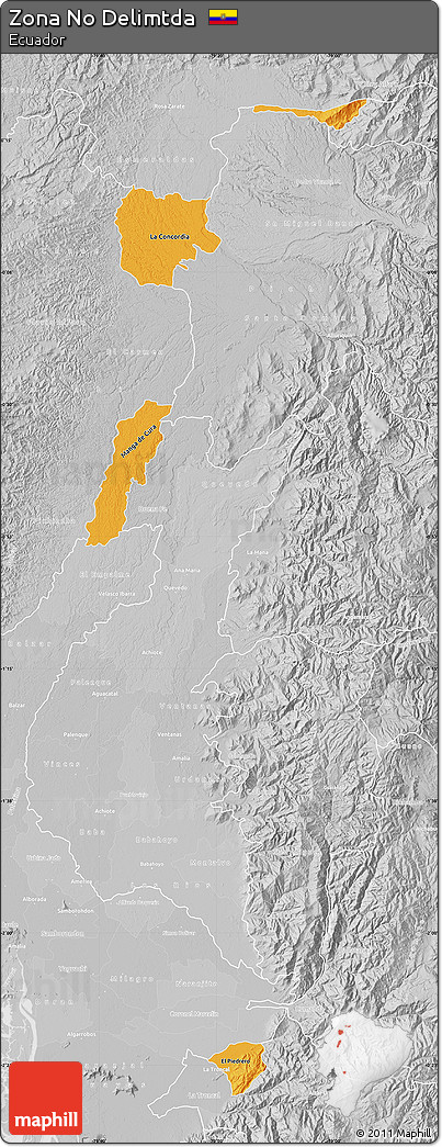 Political Map of Zona No Delimtda, lighten, desaturated