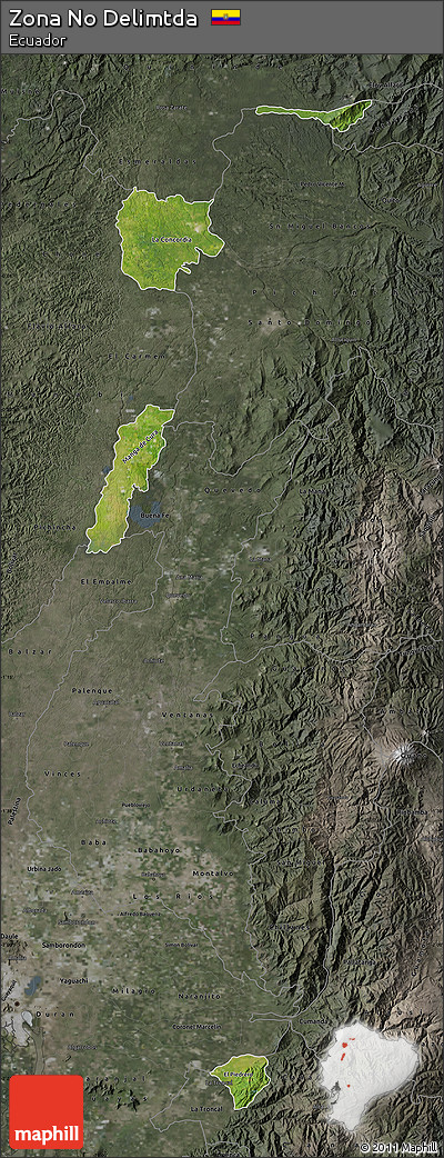 Satellite Map of Zona No Delimtda, darken, semi-desaturated