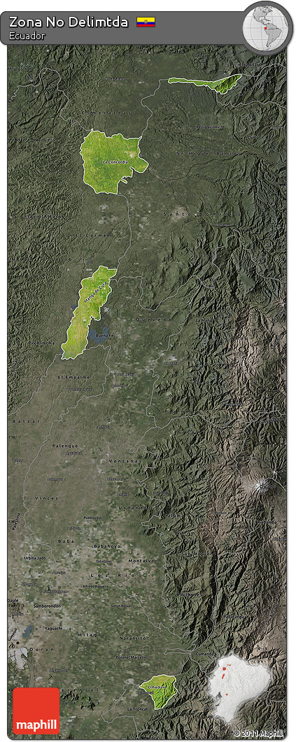 Satellite Map of Zona No Delimtda, darken, semi-desaturated