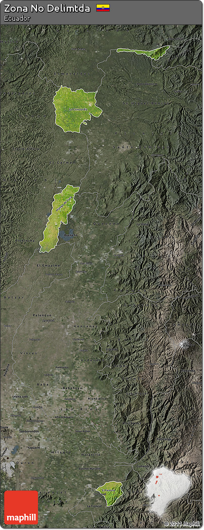 Satellite Map of Zona No Delimtda, darken, semi-desaturated