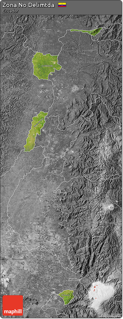Satellite Map of Zona No Delimtda, desaturated