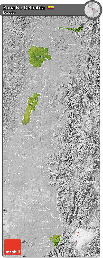 Satellite Map of Zona No Delimtda, lighten, desaturated