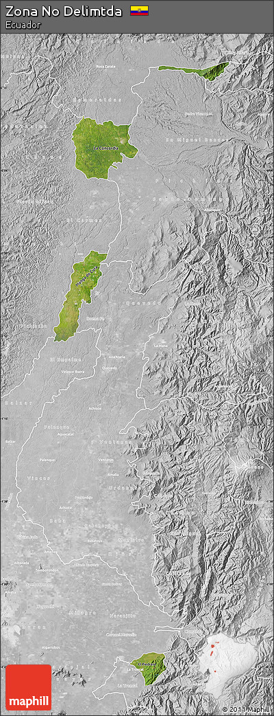 Satellite Map of Zona No Delimtda, lighten, desaturated