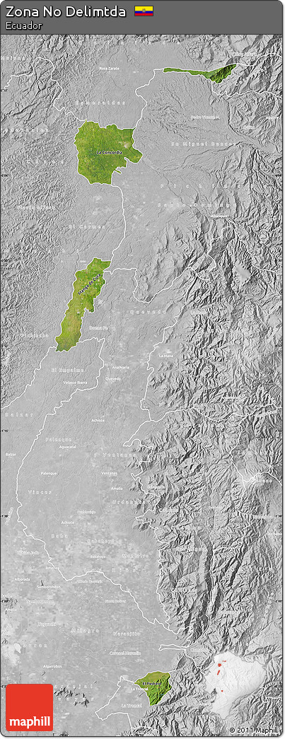 Satellite Map of Zona No Delimtda, lighten, desaturated