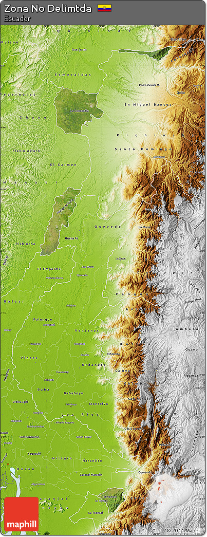 Satellite Map of Zona No Delimtda, physical outside