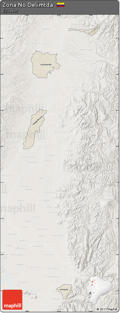 Shaded Relief Map of Zona No Delimtda, lighten