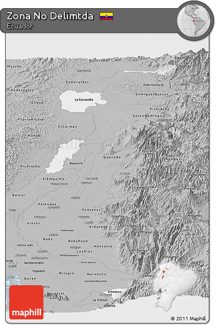 Gray Panoramic Map of Zona No Delimtda