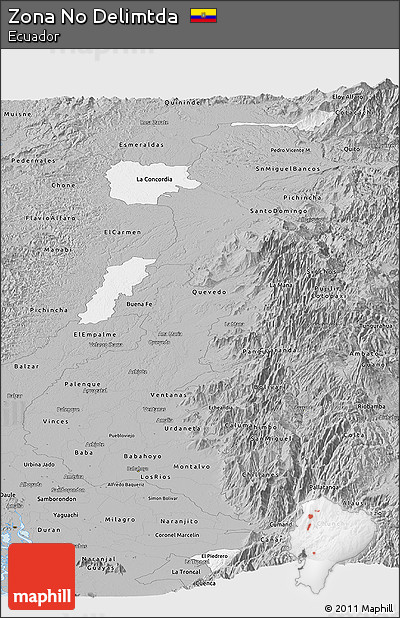 Gray Panoramic Map of Zona No Delimtda