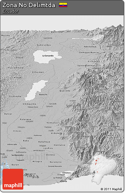 Gray Panoramic Map of Zona No Delimtda