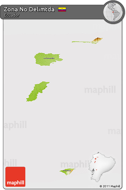 Physical Panoramic Map of Zona No Delimtda, cropped outside
