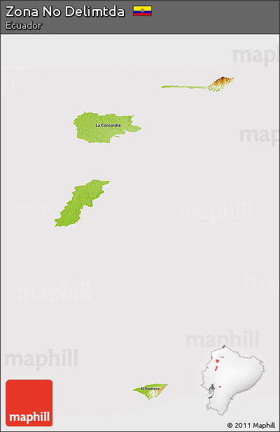 Physical Panoramic Map of Zona No Delimtda, cropped outside