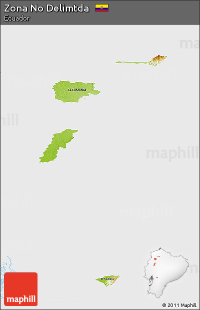 Physical Panoramic Map of Zona No Delimtda, single color outside