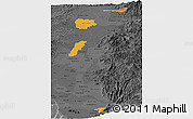 Political Panoramic Map of Zona No Delimtda, darken, desaturated