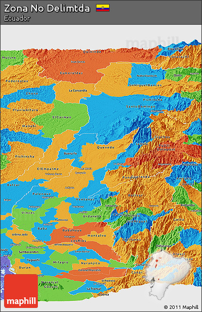 Political Panoramic Map of Zona No Delimtda