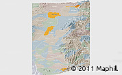 Political Panoramic Map of Zona No Delimtda, lighten, semi-desaturated