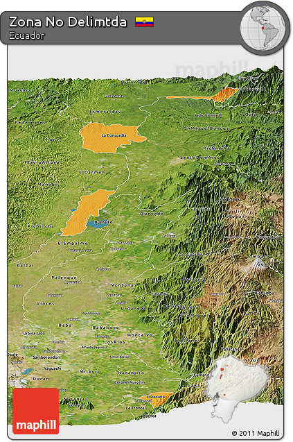 Political Panoramic Map of Zona No Delimtda, satellite outside