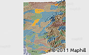 Political Panoramic Map of Zona No Delimtda, semi-desaturated