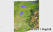 Political Shades Panoramic Map of Zona No Delimtda, satellite outside