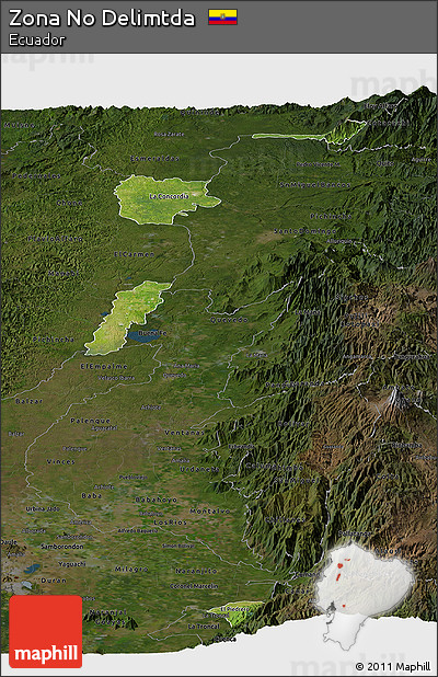 Satellite Panoramic Map of Zona No Delimtda, darken