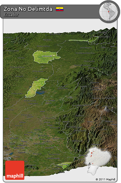 Satellite Panoramic Map of Zona No Delimtda, darken